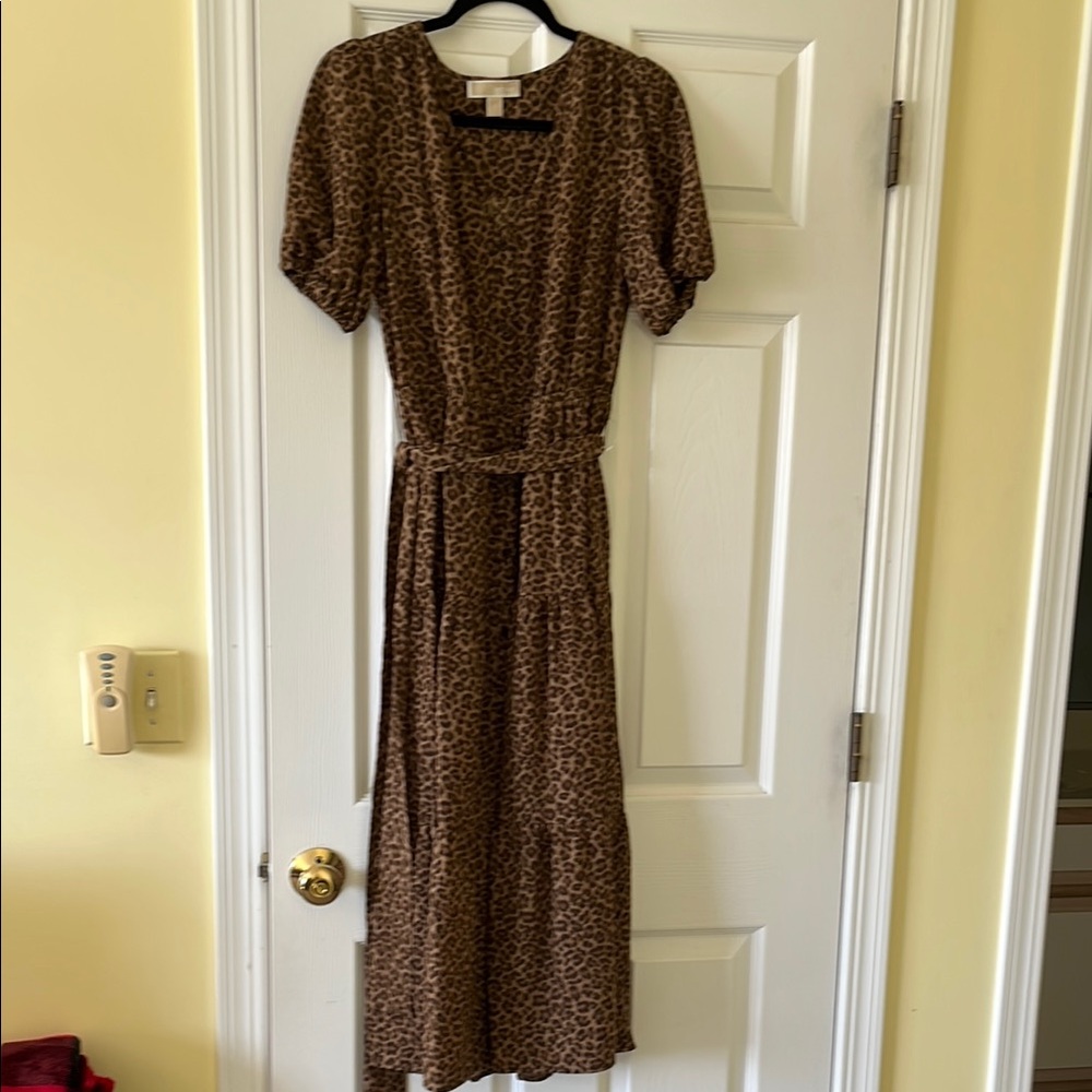 Leopard Print Midi Dress